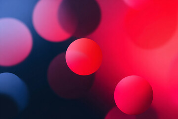Abstract glowing spheres in red and blue create a modern and dynamic design