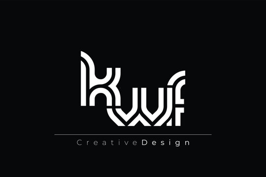 KWF Creative Unique Modern Letter Logo Design. Elegant Monogram Logo Design with Decorative Elements and Typography