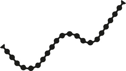 Dotted wave path with uneven peaks and varying spacing forming an unbalanced and asymmetrical contour.