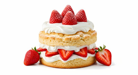 cake with cream and berries