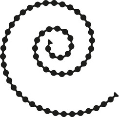 Dotted path forming a continuous spiral with interconnected curved links.