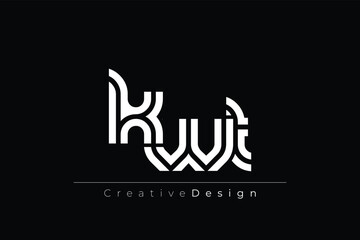 Fototapeta premium KWT Creative Unique Modern Letter Logo Design. Elegant Monogram Logo Design with Decorative Elements and Typography