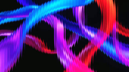 Vibrant, flowing neon light trails create a dynamic, futuristic abstract background perfect for modern design projects and technology themes.