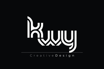 KWY Creative Unique Modern Letter Logo Design. Elegant Monogram Logo Design with Decorative Elements and Typography