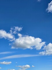 Fluffy White Clouds on a Sunny Day