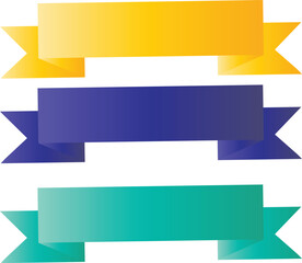 Fototapeta premium Collection of colorful web vector banner and ribbon label designs with a blank paper tag layout