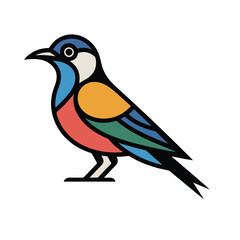 Obraz premium Colorful bird illustration isolated on white background