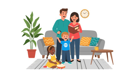 Diverse Group of Cartoon People Practicing Yoga and Meditation Poses.