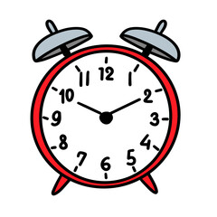 Red Alarm Clock Doodle Illustration