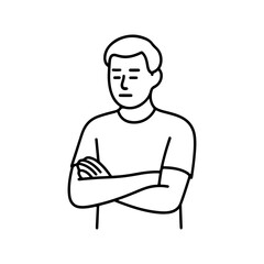 line icon man with crossed arms vector on a white background
Vector line icon on a white background