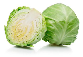 Fresh ripe cabbage vegetable isolated on white background