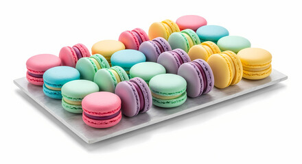 colorful macaroons isolated on white background