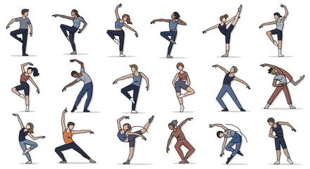 Diverse Ballet Dancers in Dynamic Poses.