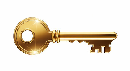 golden key on white background