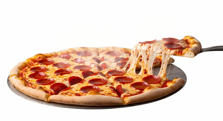 pizza on a white background