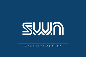 SWN Creative Unique Modern Letter Logo Design. Elegant Monogram Logo Design with Decorative Elements and Typography