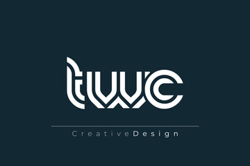 TWC Creative Unique Modern Letter Logo Design. Elegant Monogram Logo Design with Decorative Elements and Typography