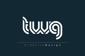 TWG Creative Unique Modern Letter Logo Design. Elegant Monogram Logo Design with Decorative Elements and Typography