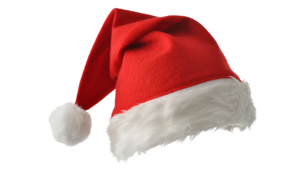 Classic red Santa hat with white fur trim and pom-pom

