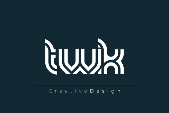 TWK Creative Unique Modern Letter Logo Design. Elegant Monogram Logo Design with Decorative Elements and Typography
