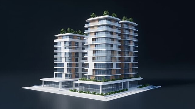 Futuristic Architecture:  Dynamic Blueprint of Modern Skyscraper