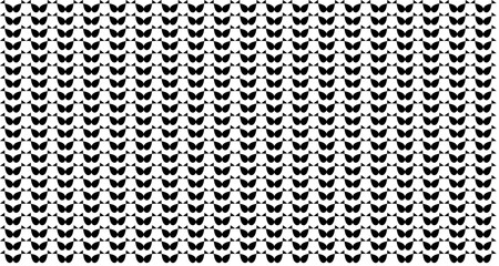 A dense, repeating pattern of small black butterfly-like shapes on a white background, creating a textured visual effect.