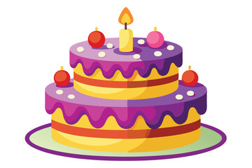 Two tiered cake stands with lit candles, a dessert ready to be enjoyed