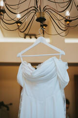 wedding dress on hangers