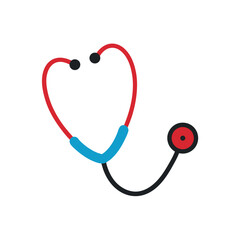 Colorful Stethoscope Illustration on Black Background for Medical and Healthcare Concepts