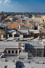 Fototapeta premium streets and houses of Saint Petersburg from above, russian architecture, Saint Petersburg, Russia, 25th of July, 2025