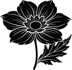 Anemone Flower Silhouette | Elegant Floral Vector Illustration