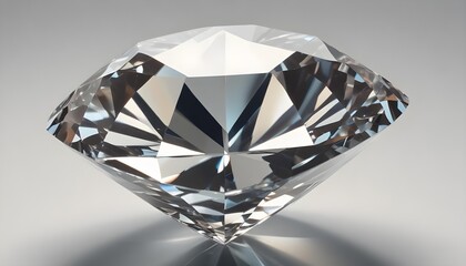 Sparkling Diamond on a Light Gray Background