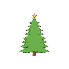 Classic Christmas Pine Tree Vector Illustration for Holiday Season Celebration 2025