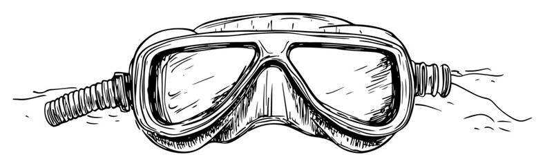 diving mask hand drawn vector illustration