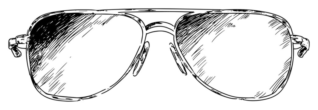 aviator sunglasses hand drawn sketch