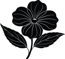 Violet Flower Silhouette | Garden Bloom Vector Illustration