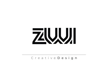 ZWI Creative Unique Modern Letter Logo Design. Elegant Monogram Logo Design with Decorative Elements and Typography