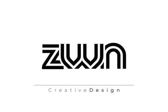 ZWN Creative Unique Modern Letter Logo Design. Elegant Monogram Logo Design with Decorative Elements and Typography