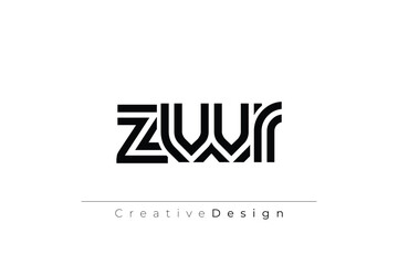 ZWR Creative Unique Modern Letter Logo Design. Elegant Monogram Logo Design with Decorative Elements and Typography