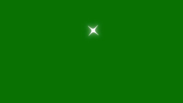 Animated sparkling twinkle stars in flat vector doodles style on vibrant green screen background with glowing glitter sparkle and blinking light effects perfect for holiday video projects