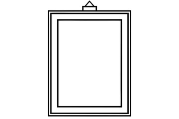 Gold vintage wooden blank picture frame isolated on white background