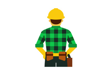 Professional female construction worker smiling while wearing a yellow safety helmet