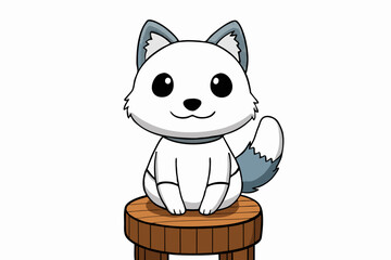 A cute cartoon squirrel with a wooden sign vector illustration of a cheerful animal character that is funny and happy