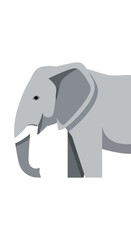 Fototapeta premium Gray Elephant Side Profile Illustration
