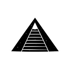 Golden Egyptian Pyramid Glowing Desert Transparent Background