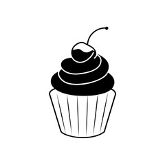 Realistic Chocolate Cupcake Cream Swirl Transparent Background