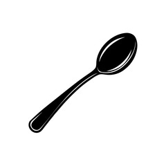 Silver Kitchen Spoon Reflective Polished Transparent Background