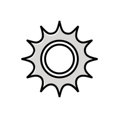 Silver Gear Wheel Sharp Teeth Metallic Transparent Background