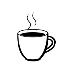 Steaming Cup Hot Coffee White Ceramic Transparent Background