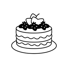 Three Layer Chocolate Cake Strawberries Transparent Background